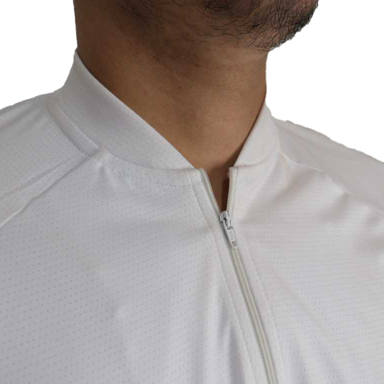 Camiseta masculina ciclista manga curta ziper curto