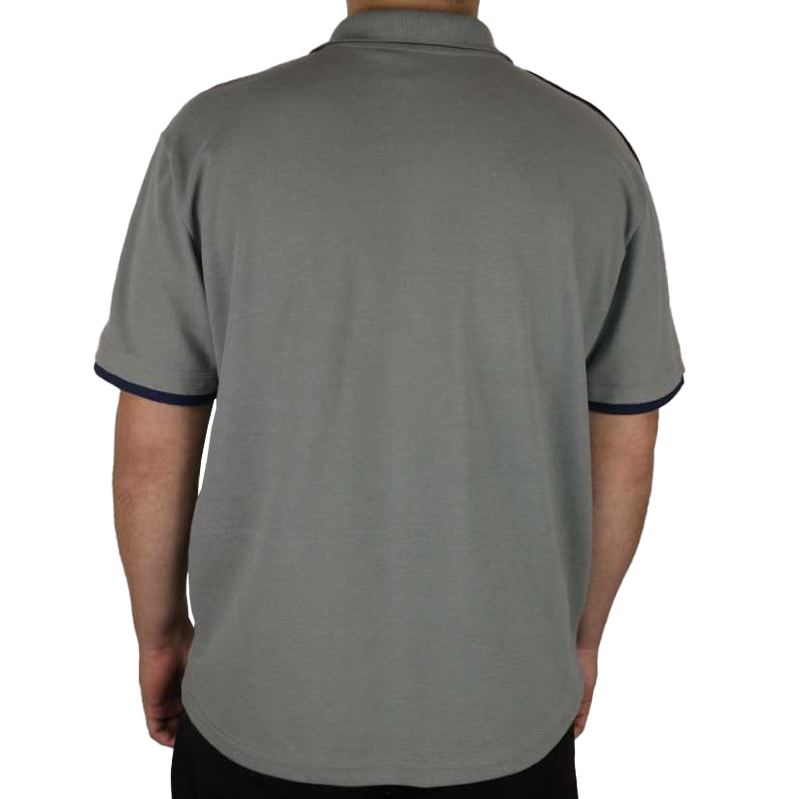 Camisa masculina polo manga curta gola pronta com vivos verticais nas mangas