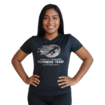 Camiseta feminina Equipe de Corredores Runner Team cor preta